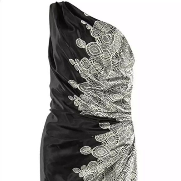 London Times Dresses & Skirts - LONDON TIMES One Shoulder Lace Print Dress Size 2